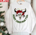 Santa Deer Merry Christmas Y'all Vintage Unisex Sweatshirt