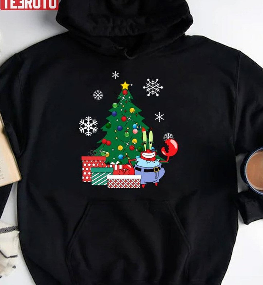 Mr Krabs Around The Christmas Tree Spongebob Unisex Sweatshirt