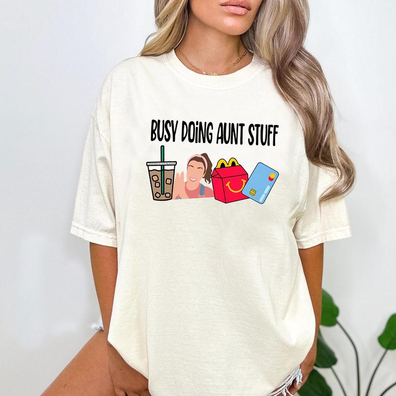 Busy Doing Aunt Stuff With Ms Rachel Crewneck Sweatshirt, T-shirt - 2 Side - Every Color Available - Unisex Appeal - Minimalist Chic - Extended Size R