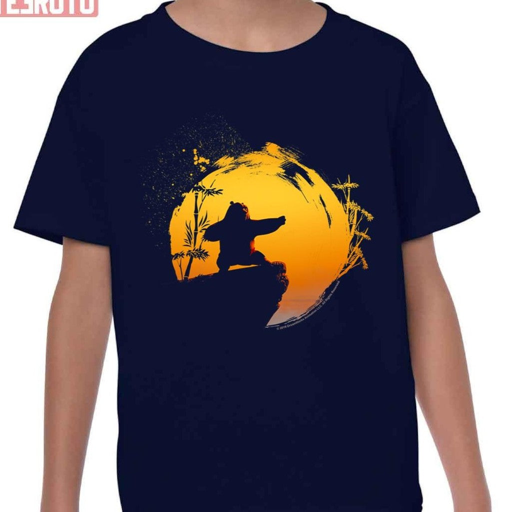 Po Tai Chi Sunset Silhouette Kung Fu Panda Unisex T-Shirt