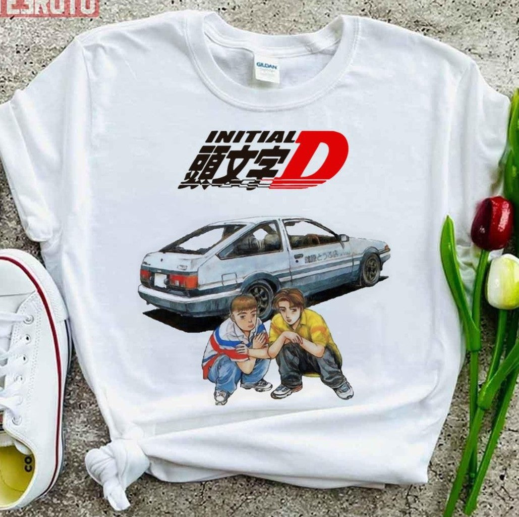 Takumi And Itsuki Drift Car Graphic T-Shirt