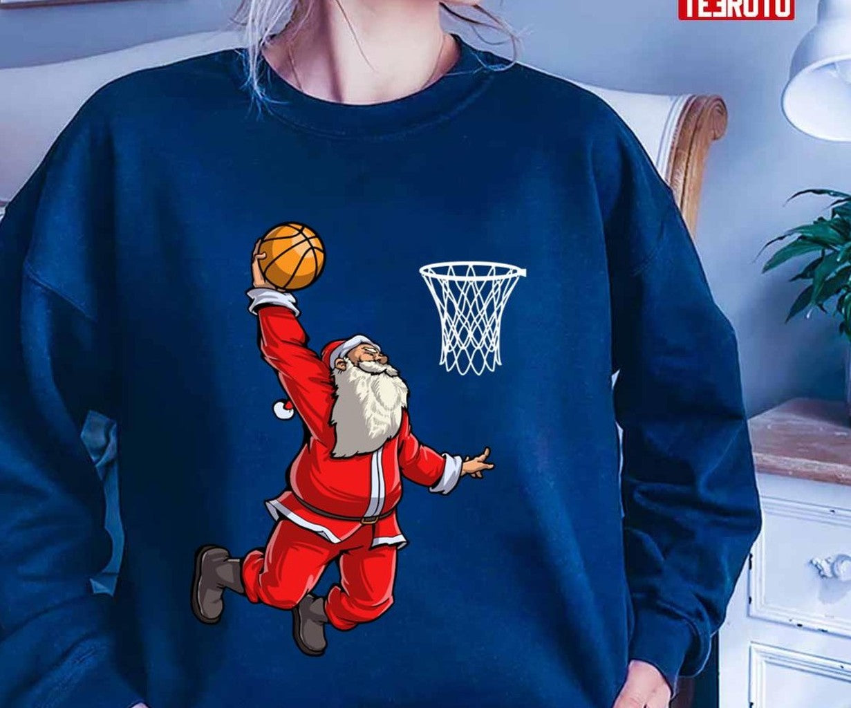 Basketball Santa Slam Dunk Christmas Xmas Ball Sport Unisex Sweatshirt