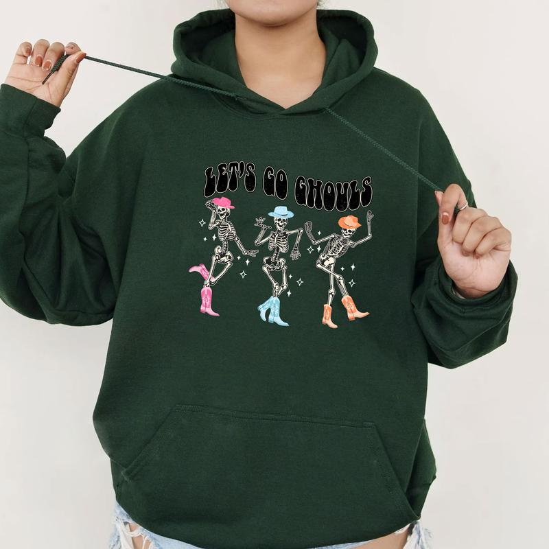 Let's Go Ghouls Dancing Skeleton Ghost Sweatshirt Hoodie Tshirt, Halloween 2024 Gifts