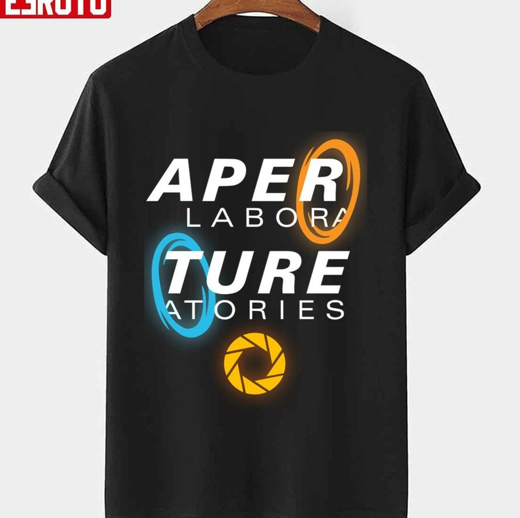 Portal Aperture Laboratories Science Logo With Portals Unisex T-shirt