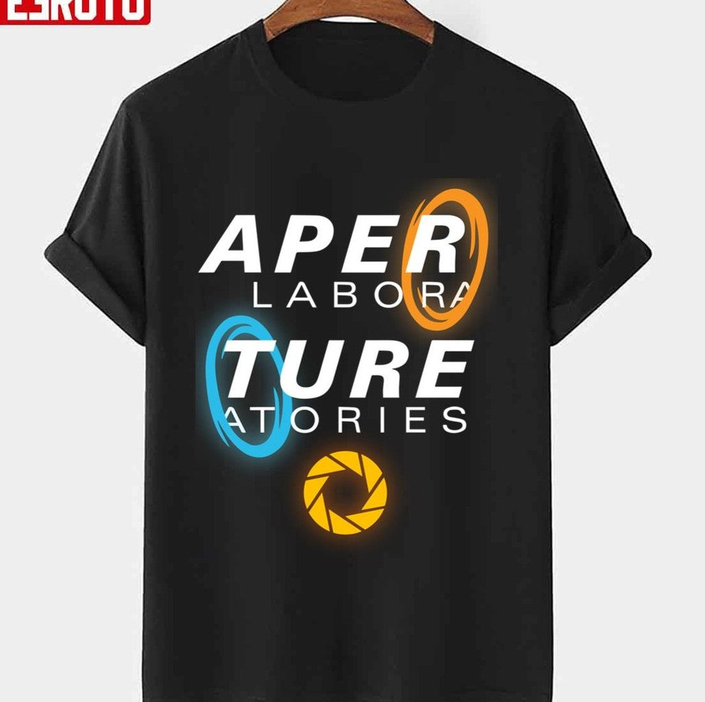 Portal Aperture Laboratories Science Logo With Portals Unisex T-shirt