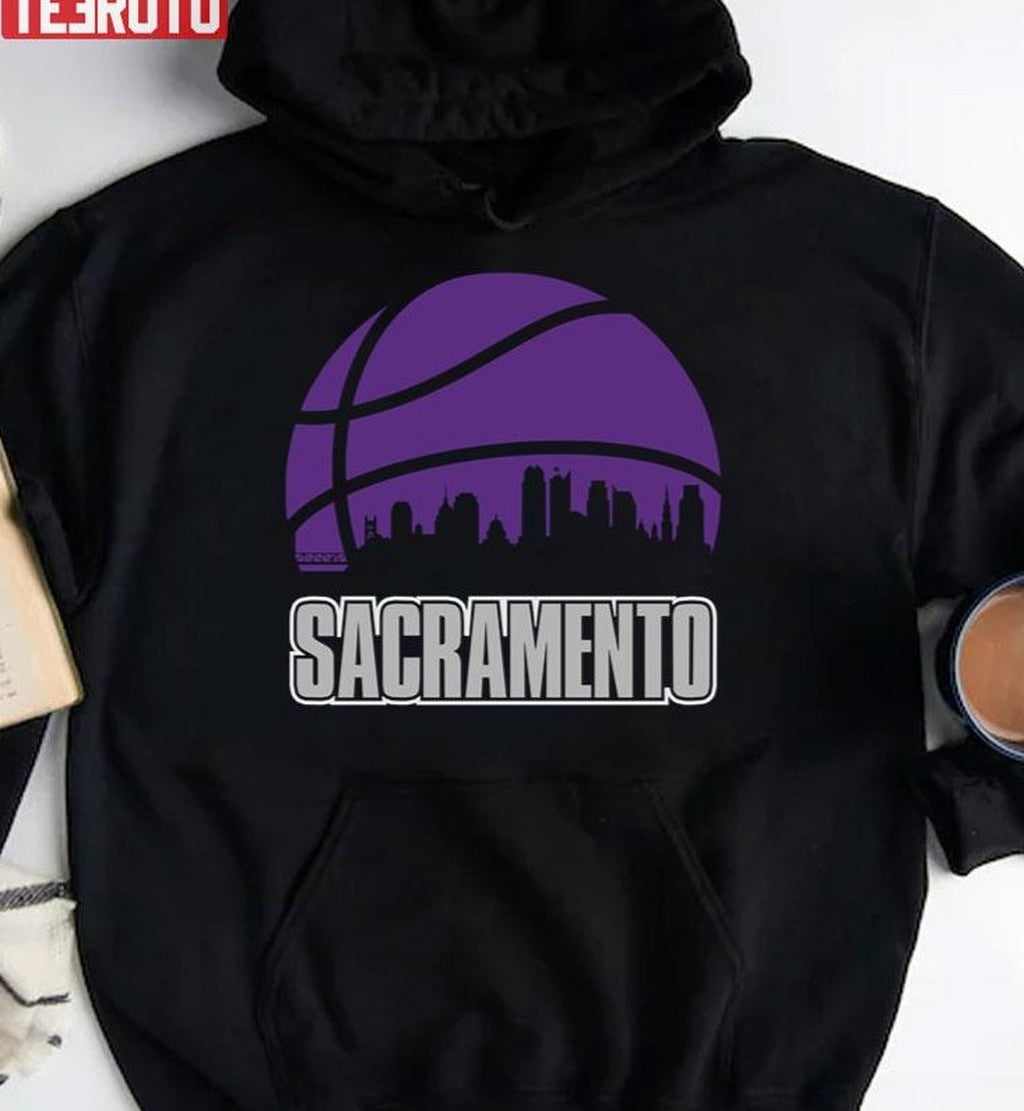 Retro Kings Basketball Sacramento City Skyline Unisex Hoodie