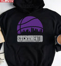 Retro Kings Basketball Sacramento City Skyline Unisex Hoodie