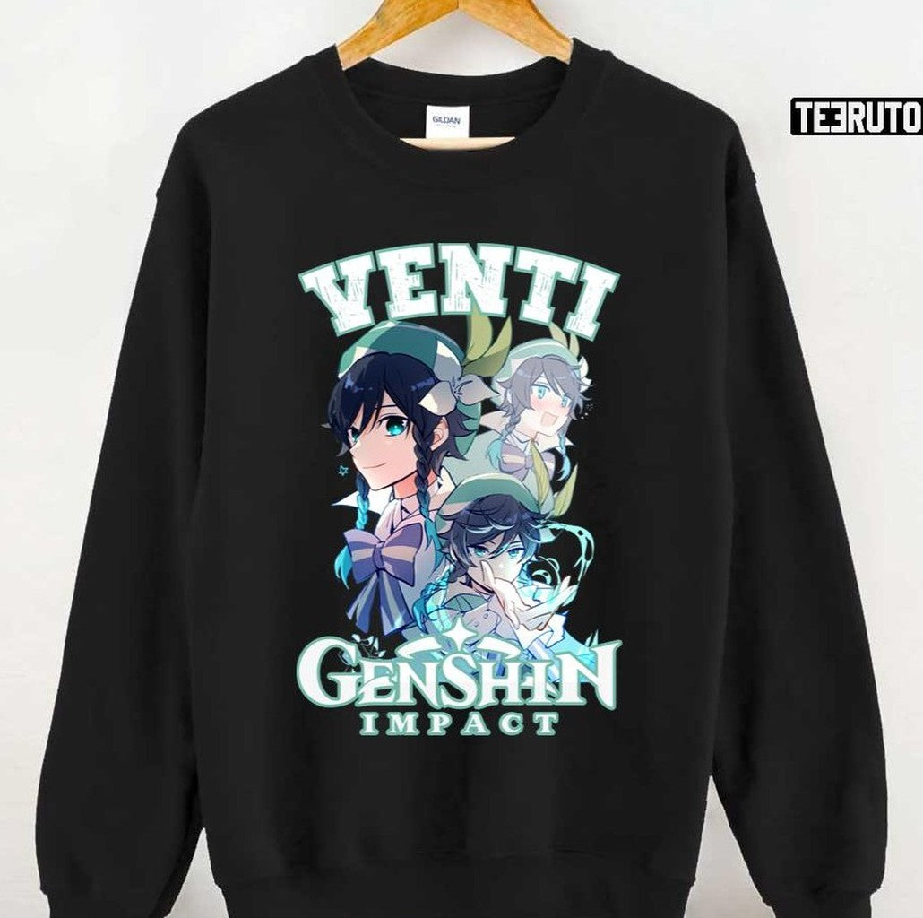 Retro Bootleg 90s Venti Genshin Impact Graphic Unisex T-Shirt