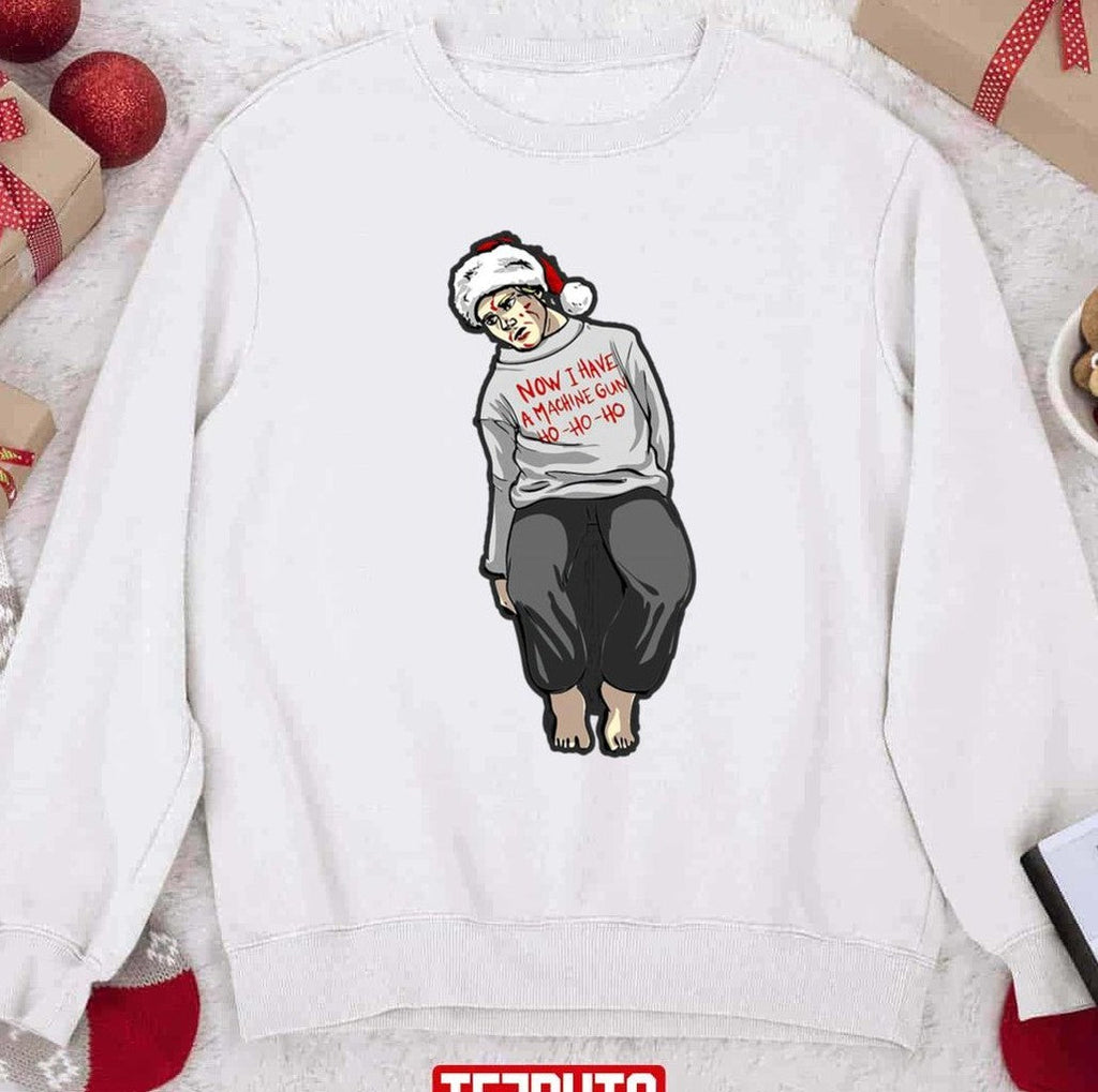 Santa Christmas Halftone Pattern Now I Have A Machine Gun Unisex Sweatshirt