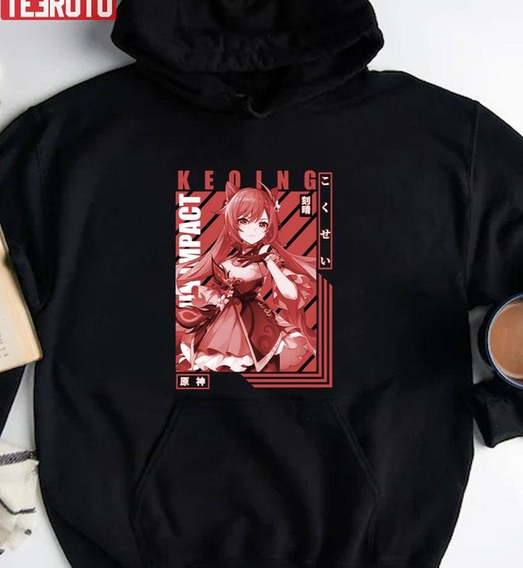 Anime Style Keqing Genshin Impact Essential Art Unisex T-Shirt