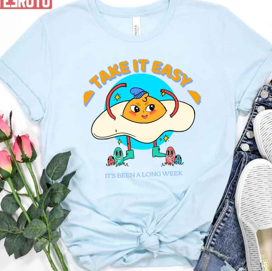 Take It Easy It's Been A Long Week Gudetama Unisex T-Shirt