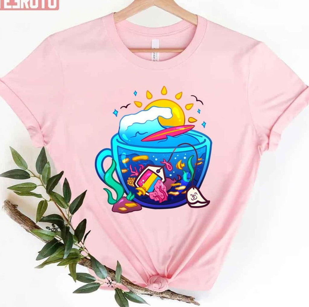 Pride Flag Teacup Coral Reef Pansexual Unisex T-Shirt