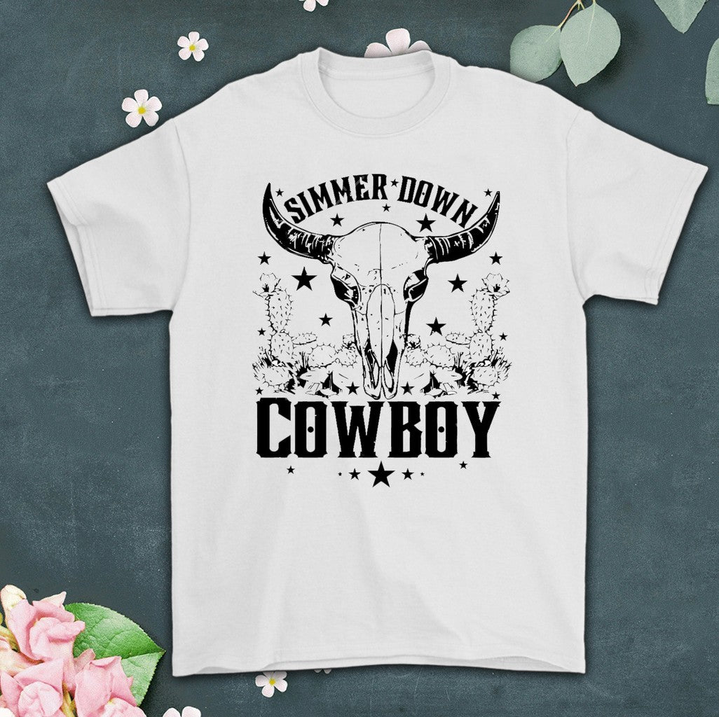 Simmer Down Cowboy Rodeo Western Unisex T-Shirt