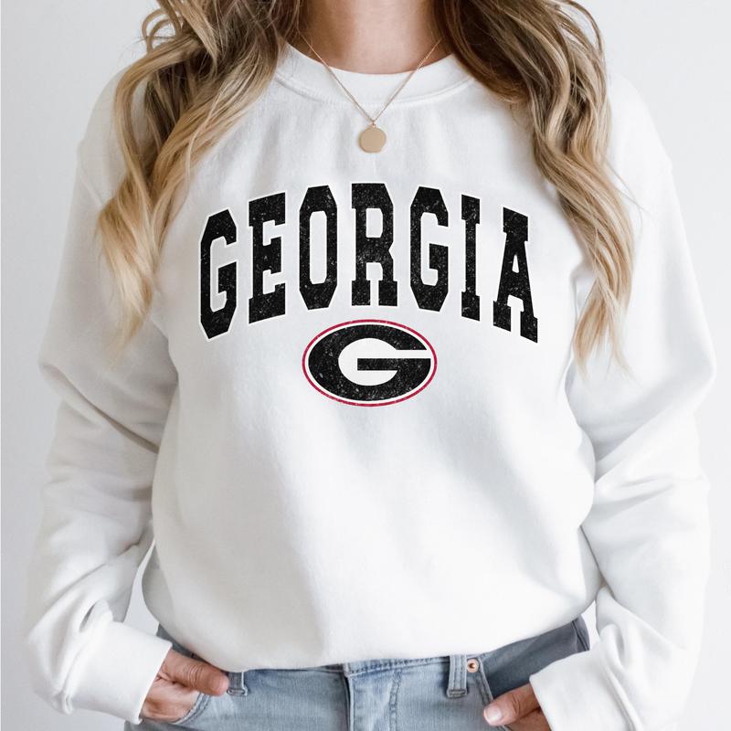 Georgia Bulldogs Vintage Football NCAA Trendy Sweatshirt, University of Georgia Unisex Football NCAA Shirt, Gift For Men, Gift For Girls, Crewneck, Co