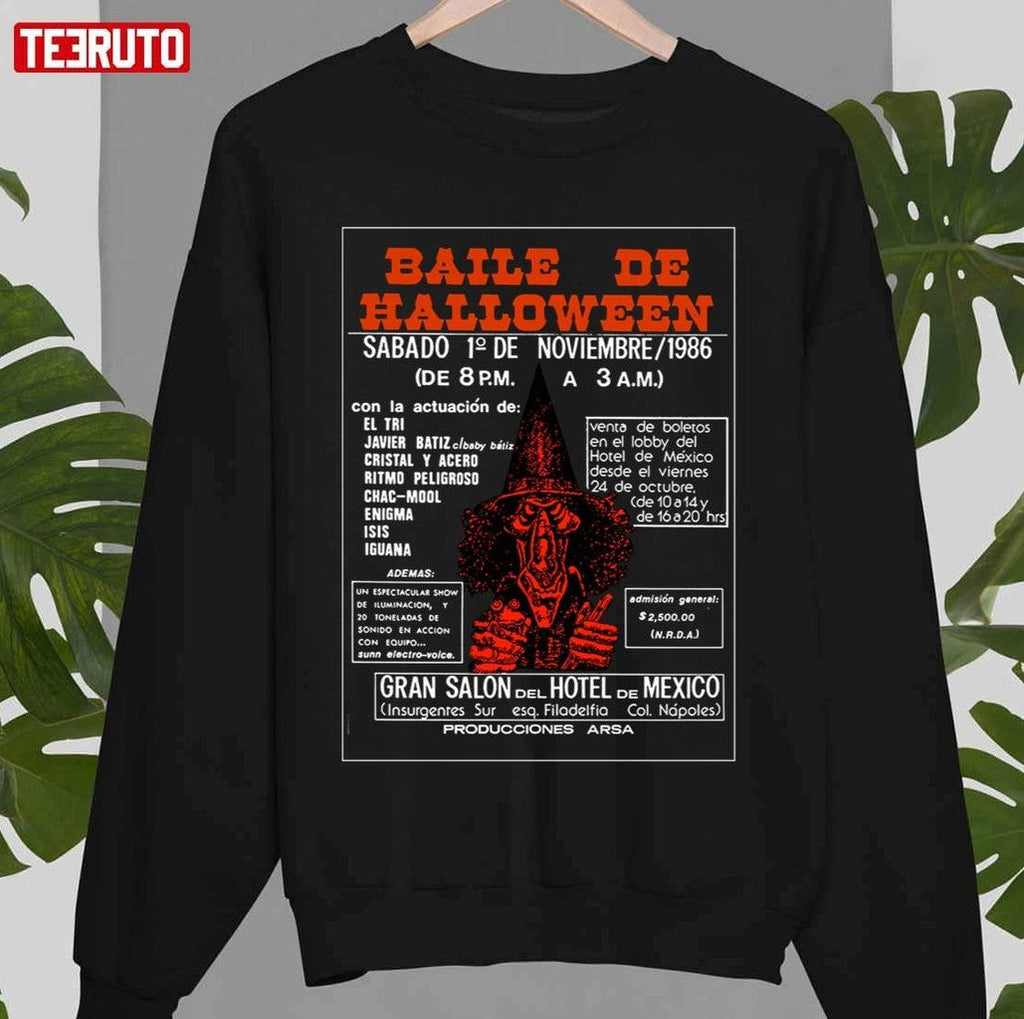 Sparkling Endowed Wonderful Alex Lora El Tri Halloween Dance Salon Del Hotel De Mexico 1986 Vintage Unisex Sweatshirt