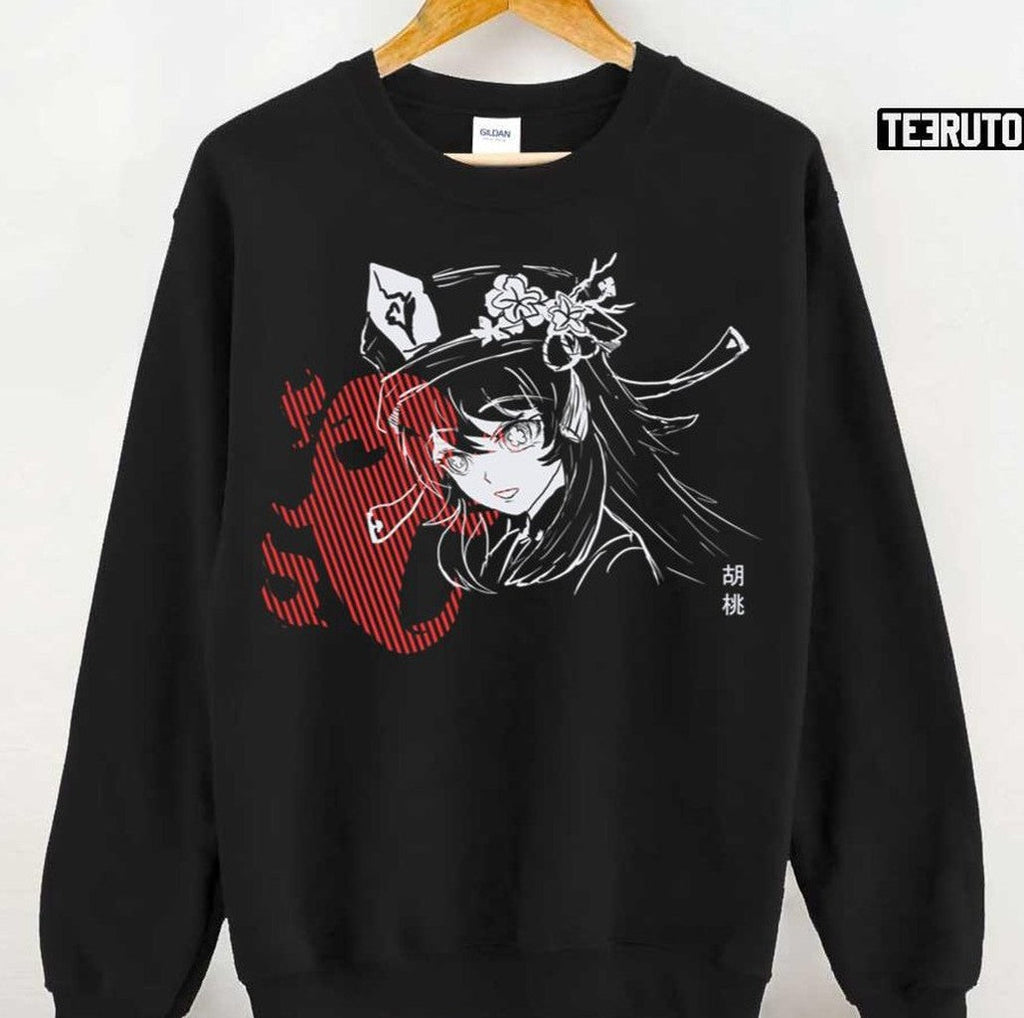 Outline Art Hu Tao Solo Genshin Impact Hu Tao Unisex Sweatshirt