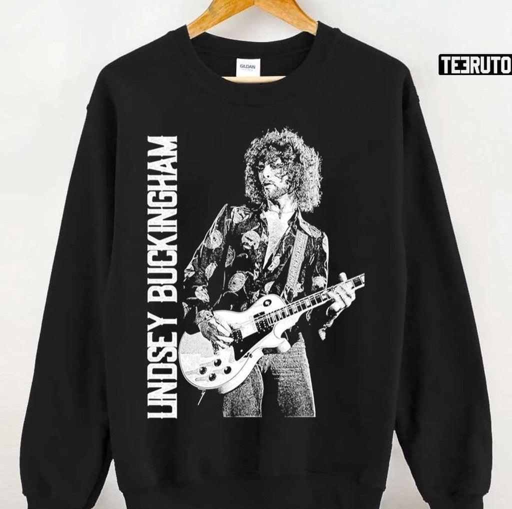 Black And White Design Lindsey Buckingham Unisex Sweatshirt