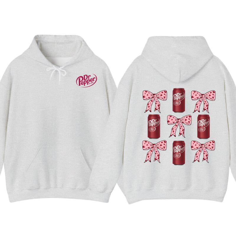 Dr Pepper Coquette Bow Pink  T-Shirt Hoodie, Full color, unisex