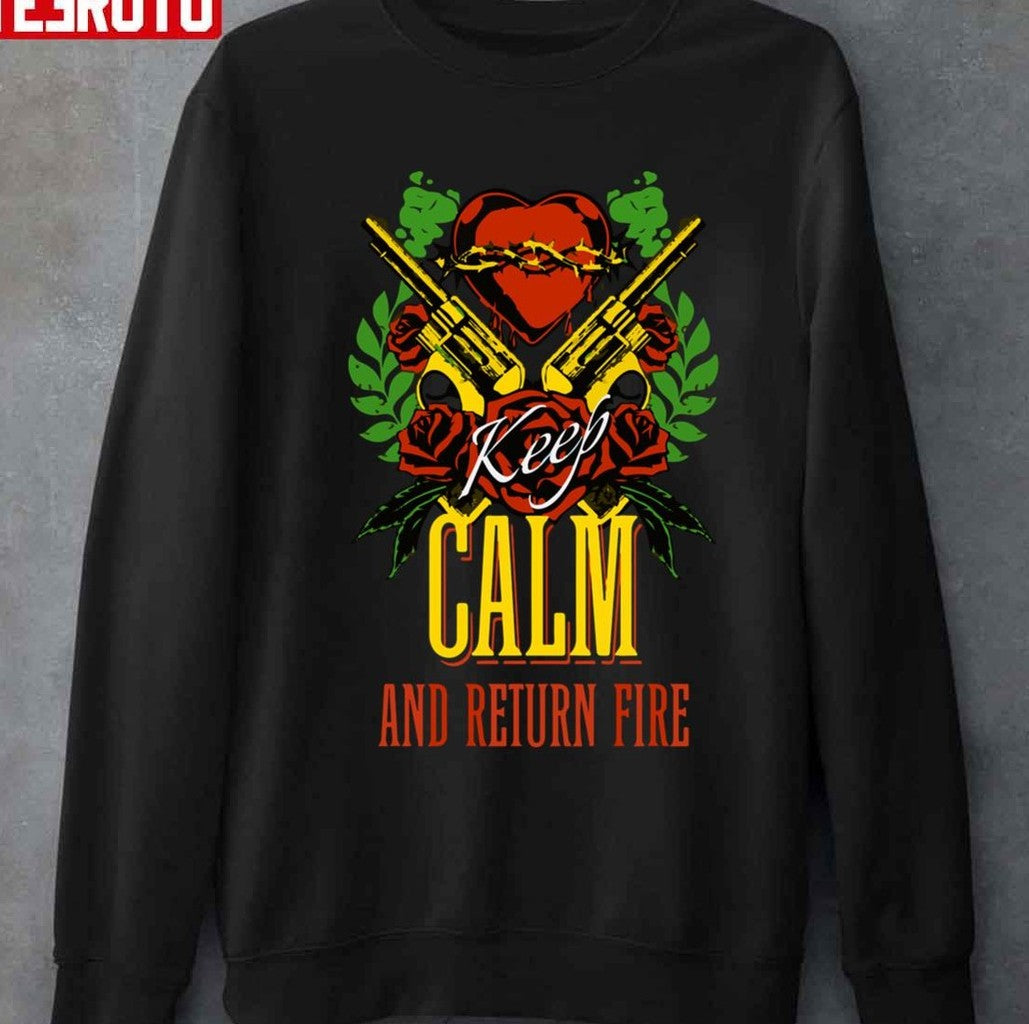 Oldschool Keep Calm And Return Fire Vintage For Pro Guns Unisex T-shirt