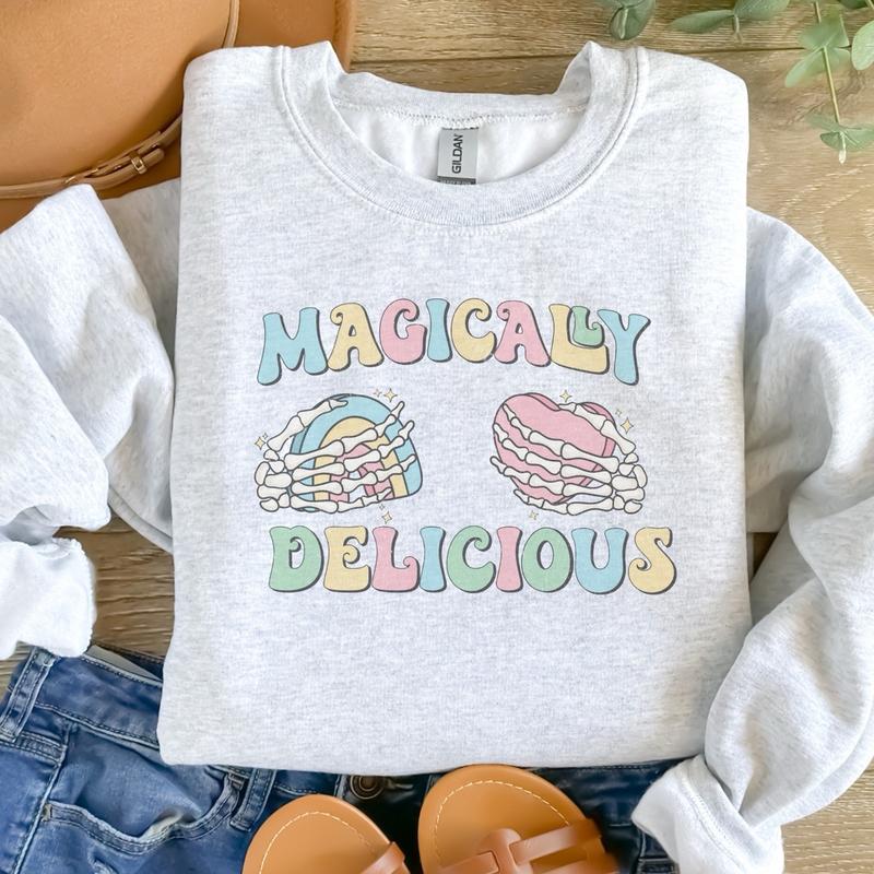 Magical Delicious Sweatshirt - Ash Grey - Sublimation - Unisex Sizing - St Patrickâ€™s days