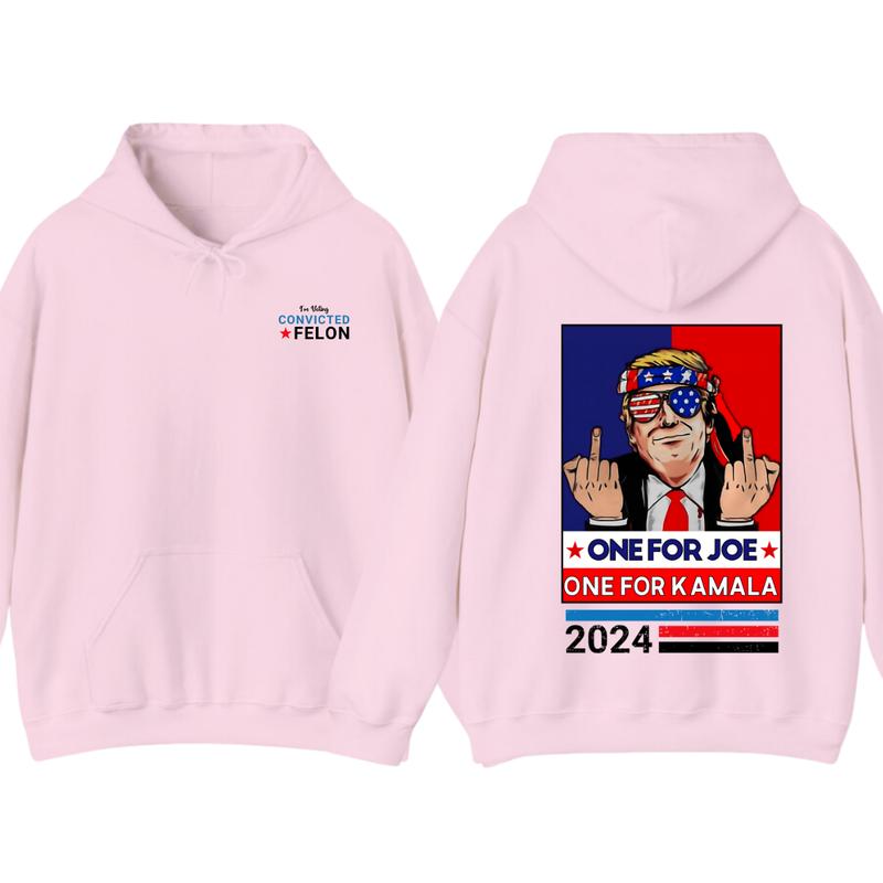 Trummmp Middle Fingers One For JOE One For Kamala 2024 2 Sided Hoodie, T-Shirt, Gift For Men And Woman, Trendy Shirt