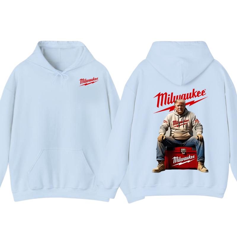 Milwaukee Hoodie - Classic Utility Design with Red Lettering and Practical Aesthetic, Perfect for Fans of the Brand