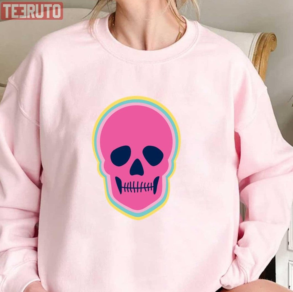 Pink Layered Skull Unisex T-Shirt