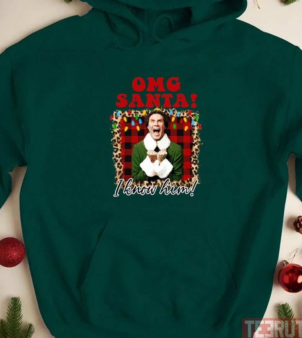 Omg Santa I Know Him Funny Christmas Movie Elf Christmas Unisex T-shirt