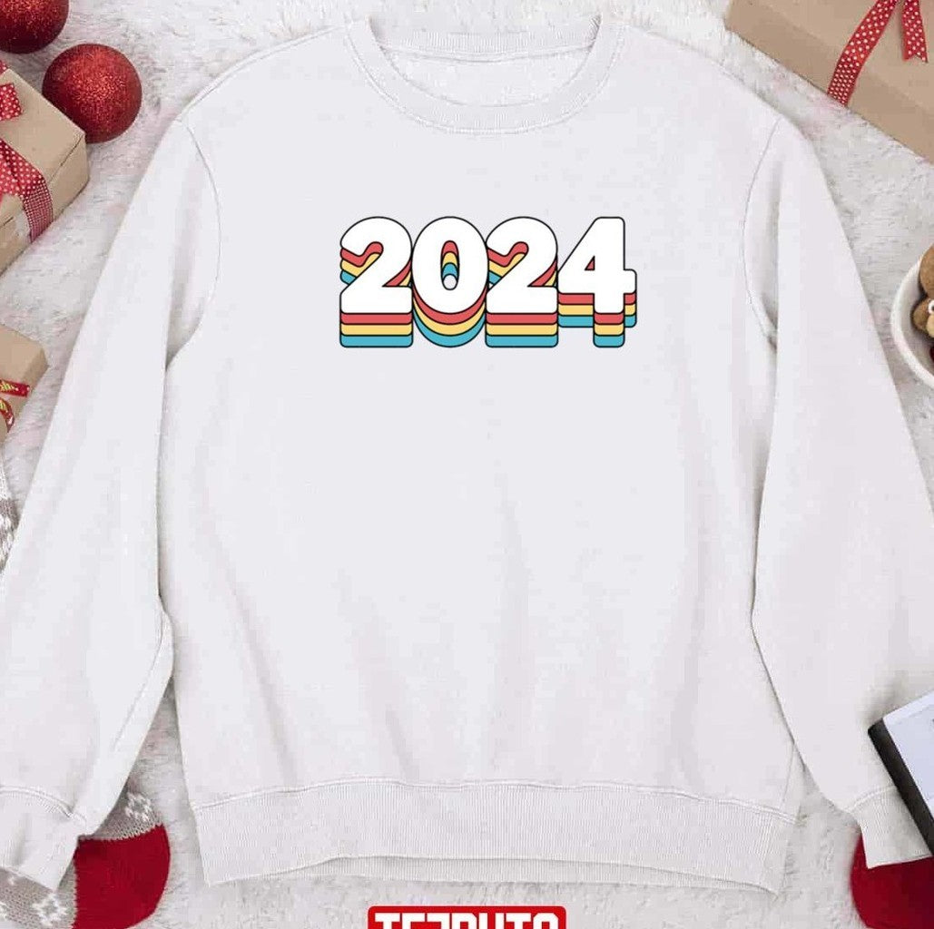 2024 Colorful Happy New Year Colorful Sweatshirt
