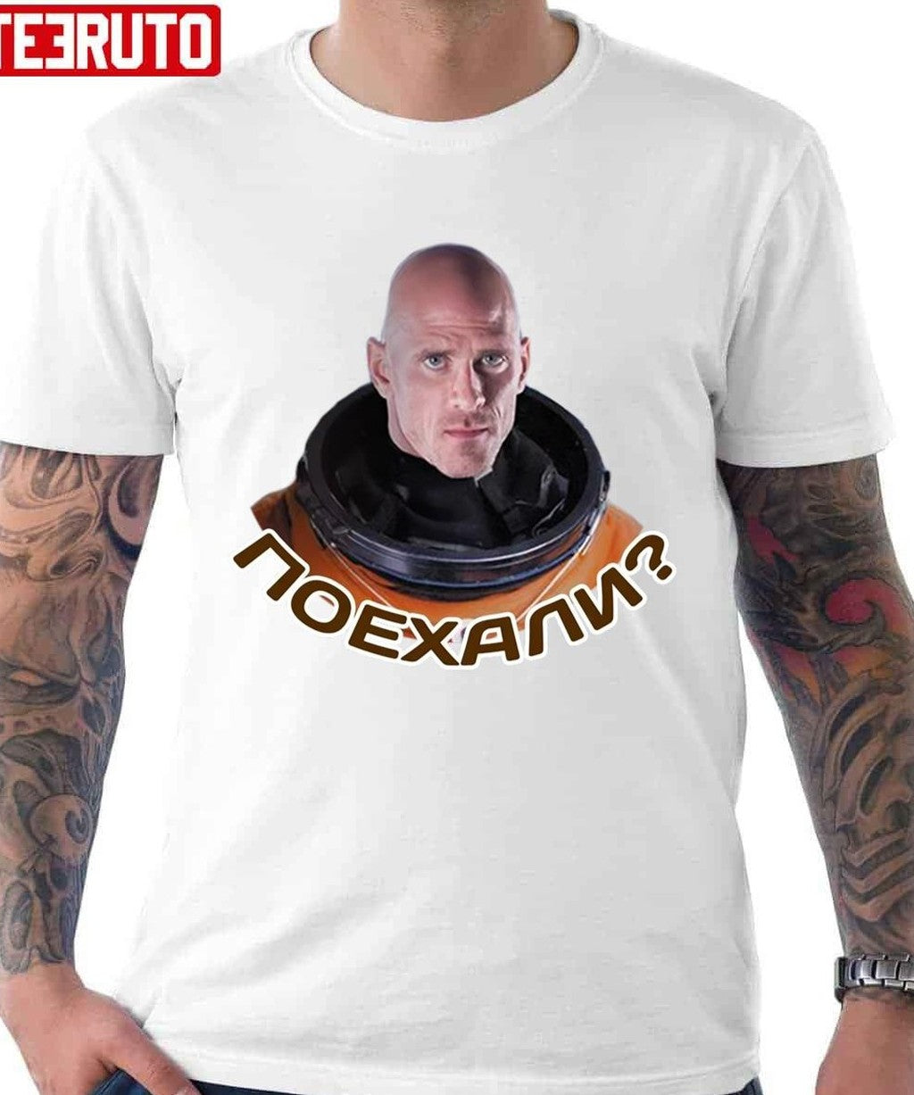 Portrait Johnny Sins Astronaut Unisex T-shirt