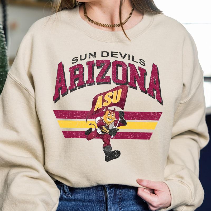 Arizona State Sun Devils Vintage Football NCAA Sweatshirt, Vintage Sweatshirt NCAA, Classic Sport Sweatshirt, Gifts For Football Fan Sport