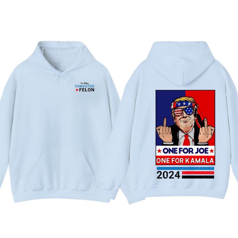 Trummmp Middle Fingers One For JOE One For Kamala 2024 2 Sided Hoodie, T-Shirt, Gift For Men And Woman, Trendy Shirt