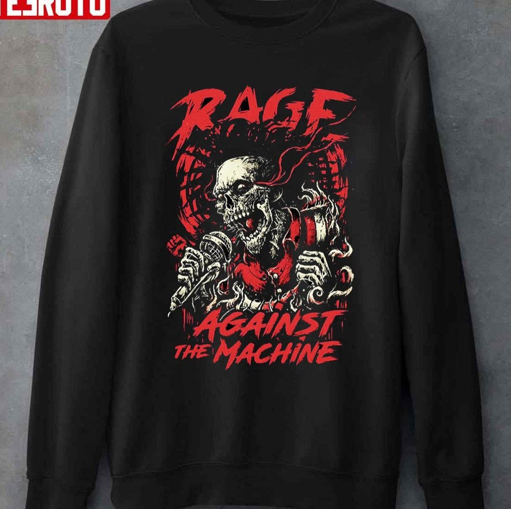 Skeleton Singing Rage Against the Machine Art Unisex T-Shirt