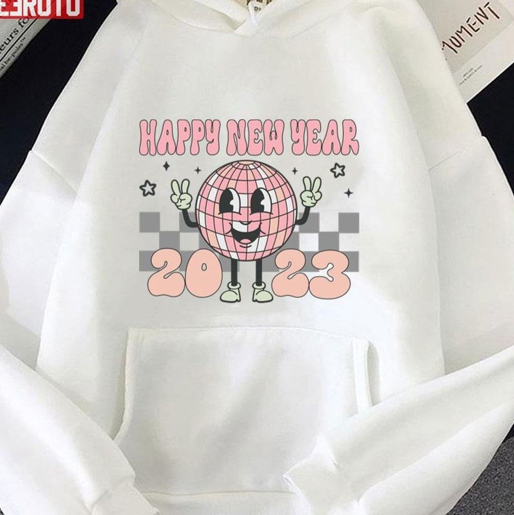 Retro Happy New Year 2023 Unisex Hoodie