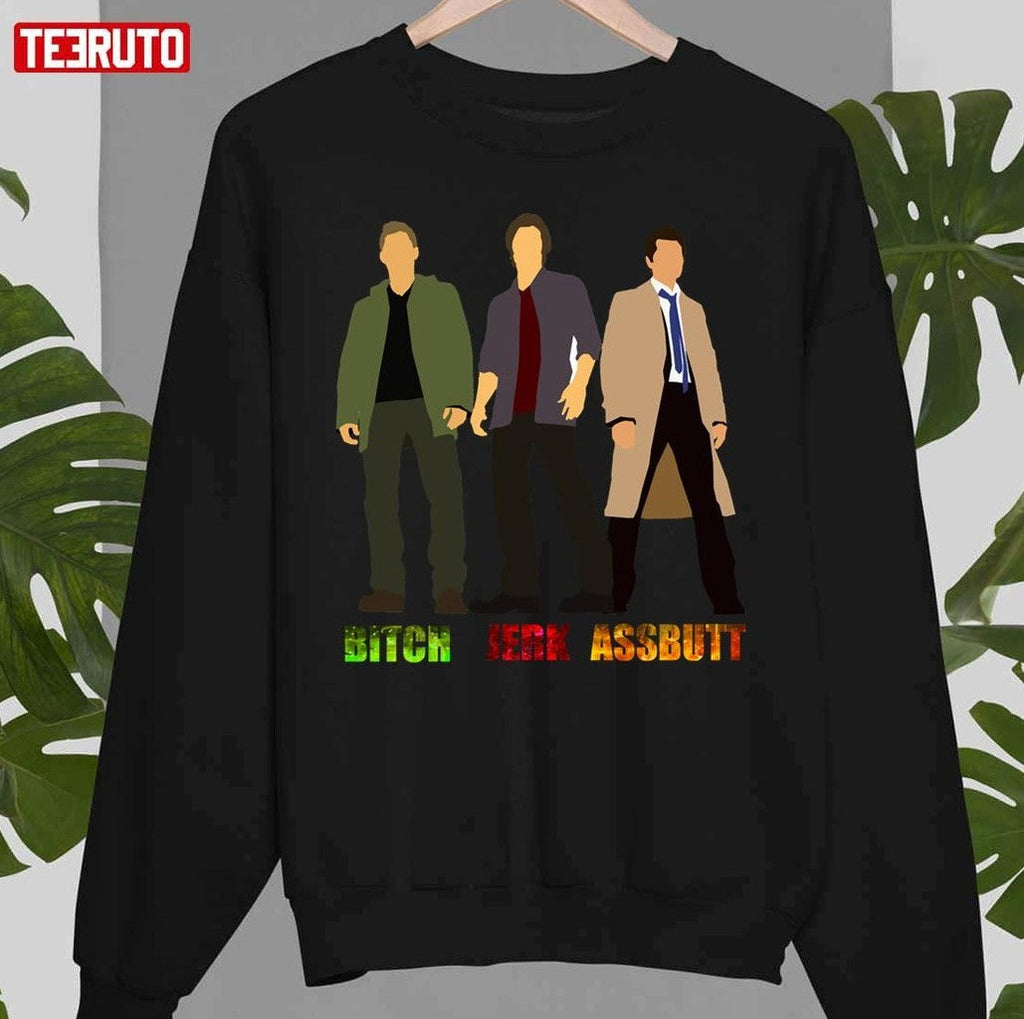 Bitch Jerk Assbutt Supernatural Characters Minimalist Unisex T-Shirt