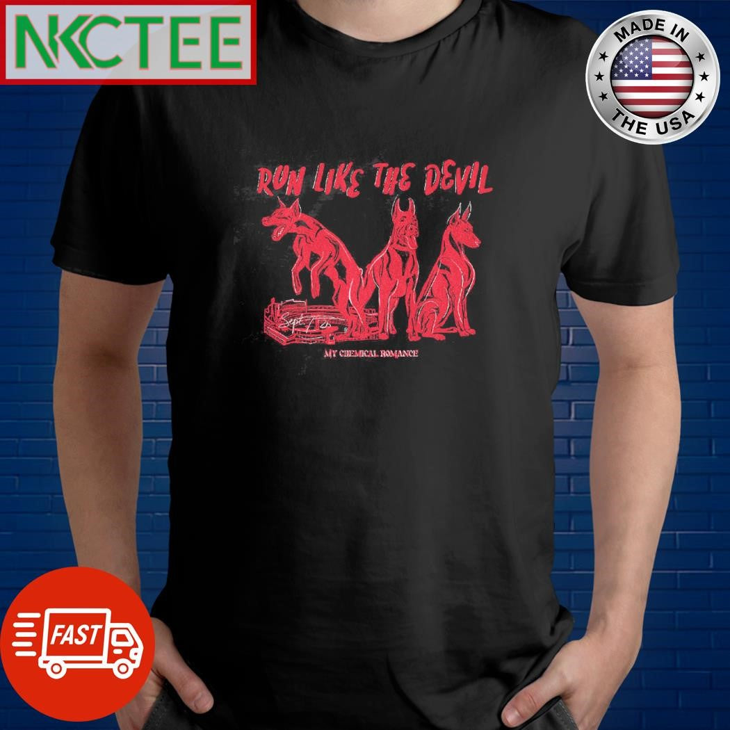 eejit gherkin run like the devil my chemical romance shirt