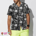 Evil Skull Tattoo Hawaiian Shirt, Horror Skull Shirt Black For Men And Women