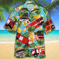 Firefighter Cars Pineapple Trendy Hawaiian Shirt For
