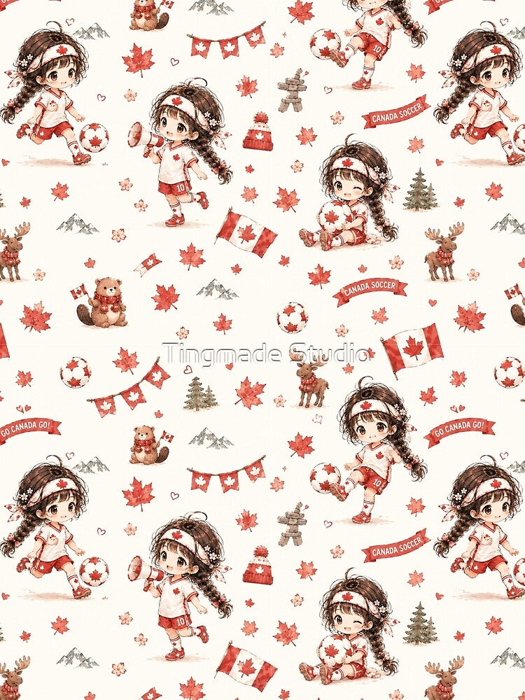 Canada Soccer Spirit: Tinia 2026 Fan Pattern  |  加拿大足球魂：Tinia 2026 溫哥華應援全版圖案 by Tingmade Studio