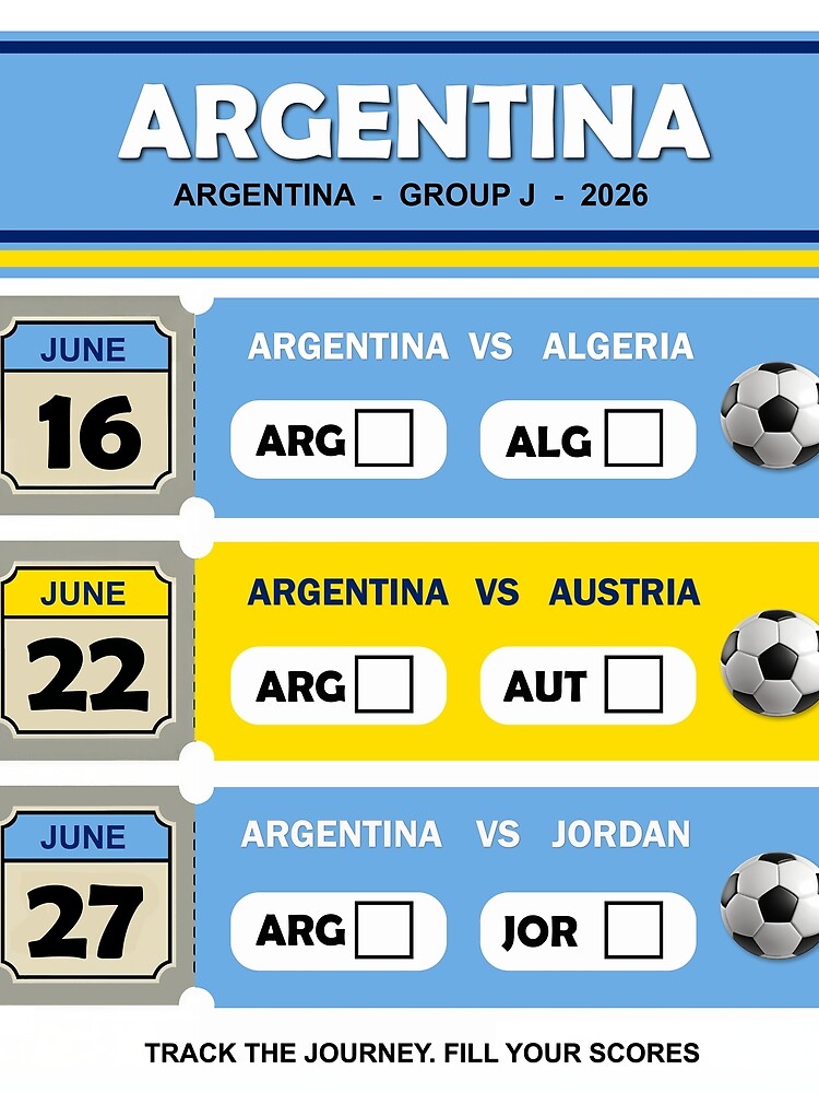 Argentina Soccer Fan Shirt 2026 World Cup Tourney Tracker Matchday Tee by TourneyTracker