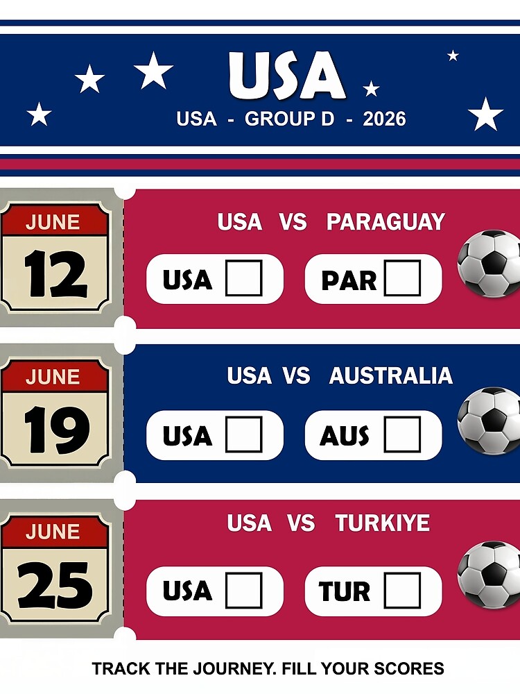 USA Soccer Fan Shirt 2026 World Cup Tourney Tracker Matchday Tee by TourneyTracker
