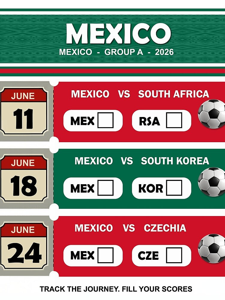 Mexico Soccer Fan Shirt 2026 World Cup Tourney Tracker Matchday Tee by TourneyTracker