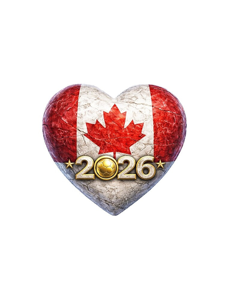 Canada 2026 World Football Heart Flag Design by IntelliMindDesigns