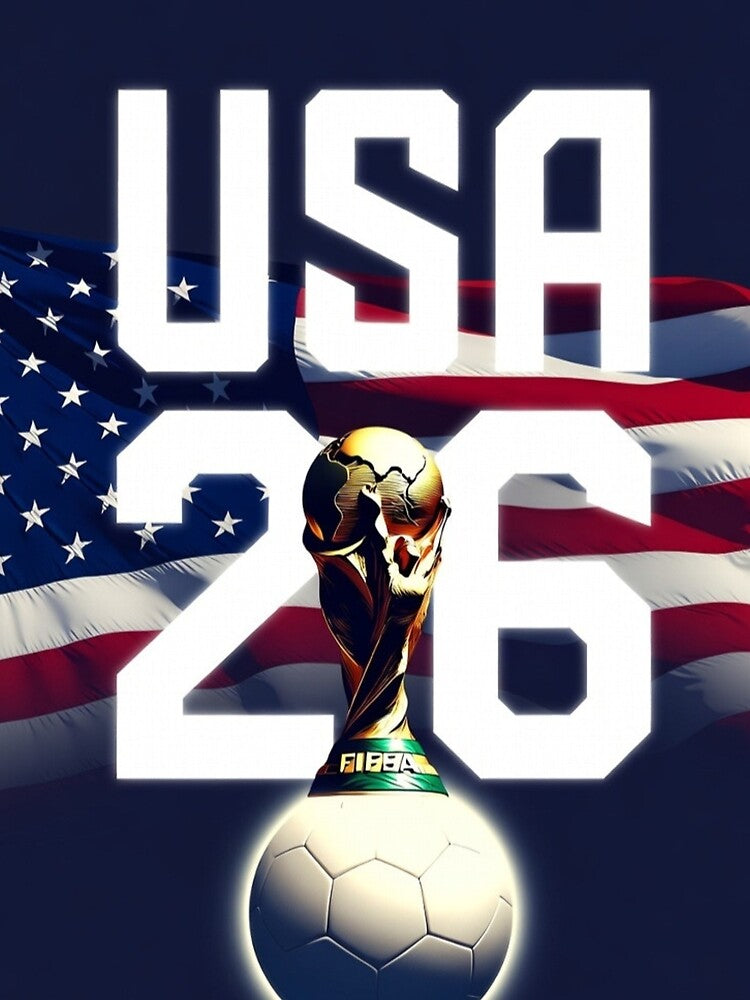 USA 2026 World Cup Host | Patriotic Soccer Ball & Flag Sticker by Ayush Shop
