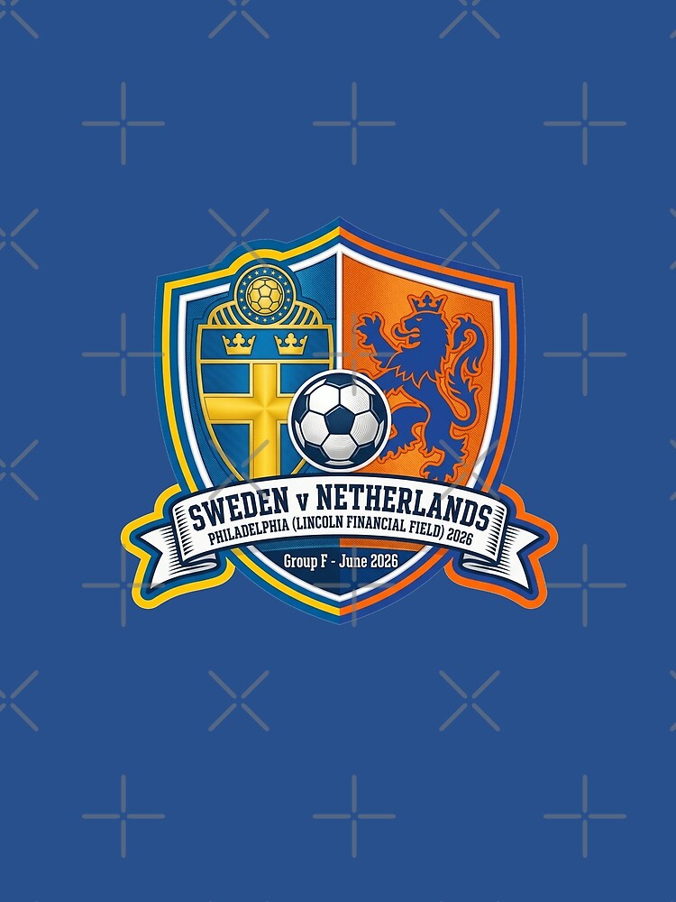 Sweden vs Netherlands 2026 Philadelphia Soccer Match Crest by Pride Emblem Prints