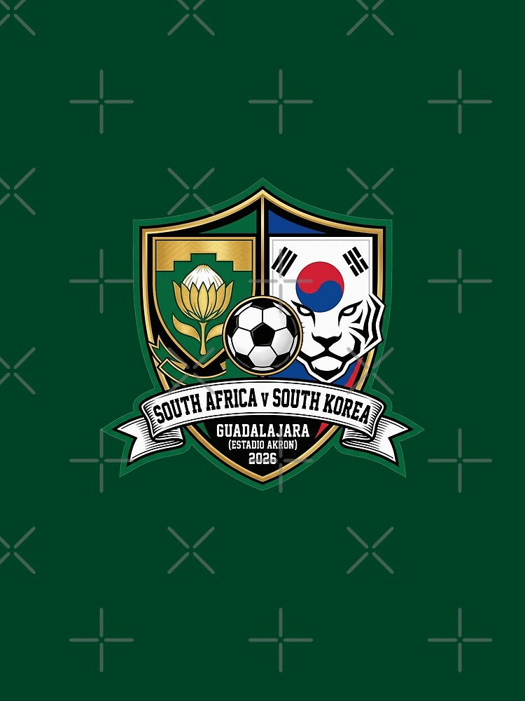 South Africa South Korea Soccer Match Athletic Crest by Pride Emblem Prints