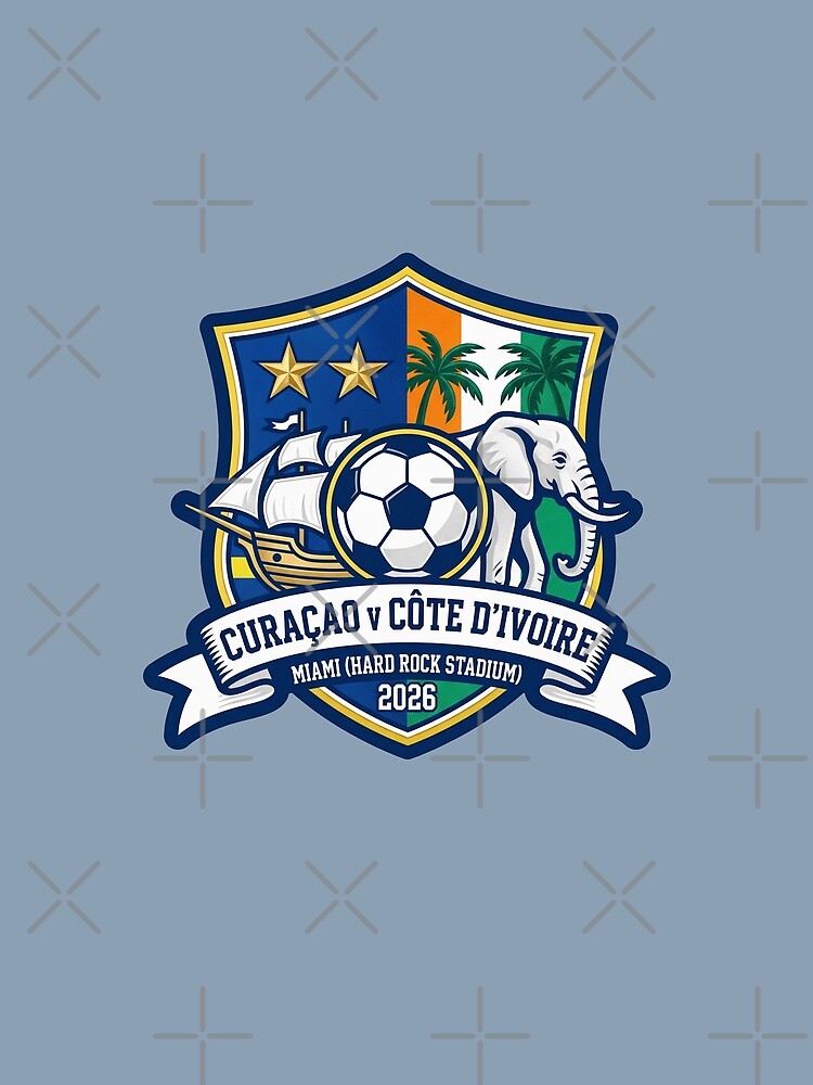 Curacao vs Cote d'Ivoire Miami 2026 Soccer Crest by Pride Emblem Prints