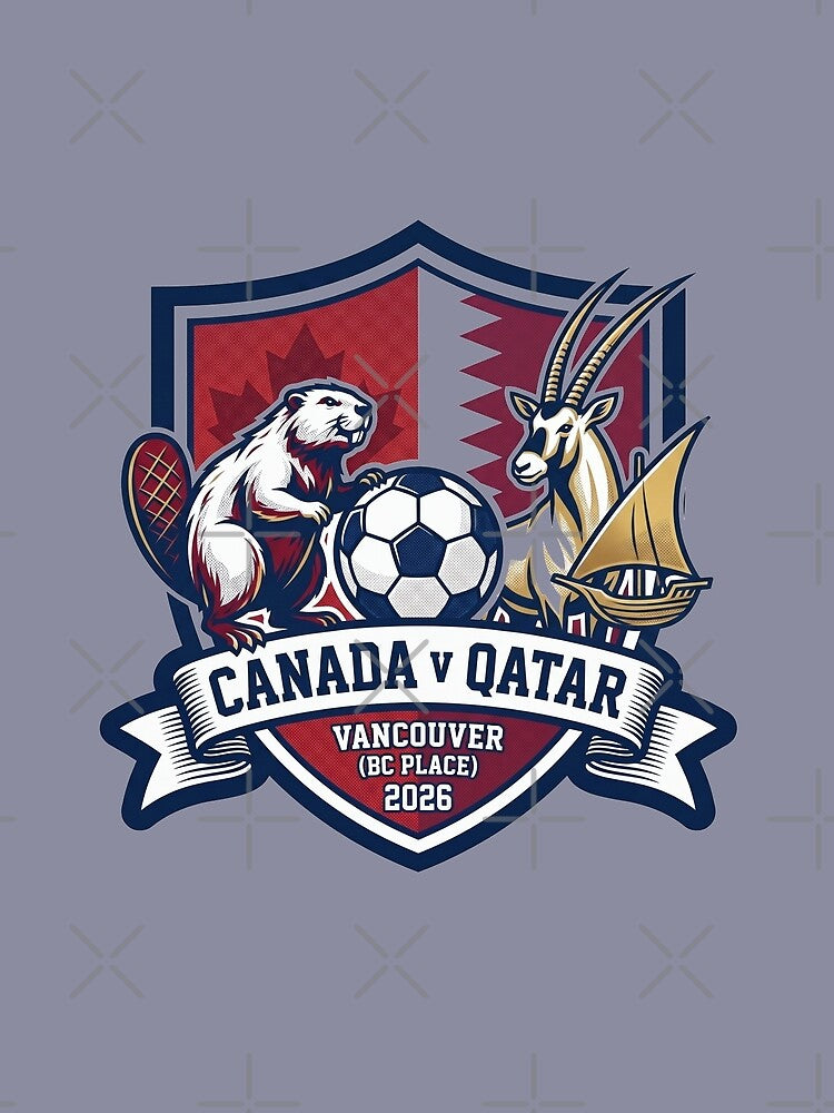 Canada Versus Qatar Vancouver 2026 Soccer Crest Design by Pride Emblem Prints