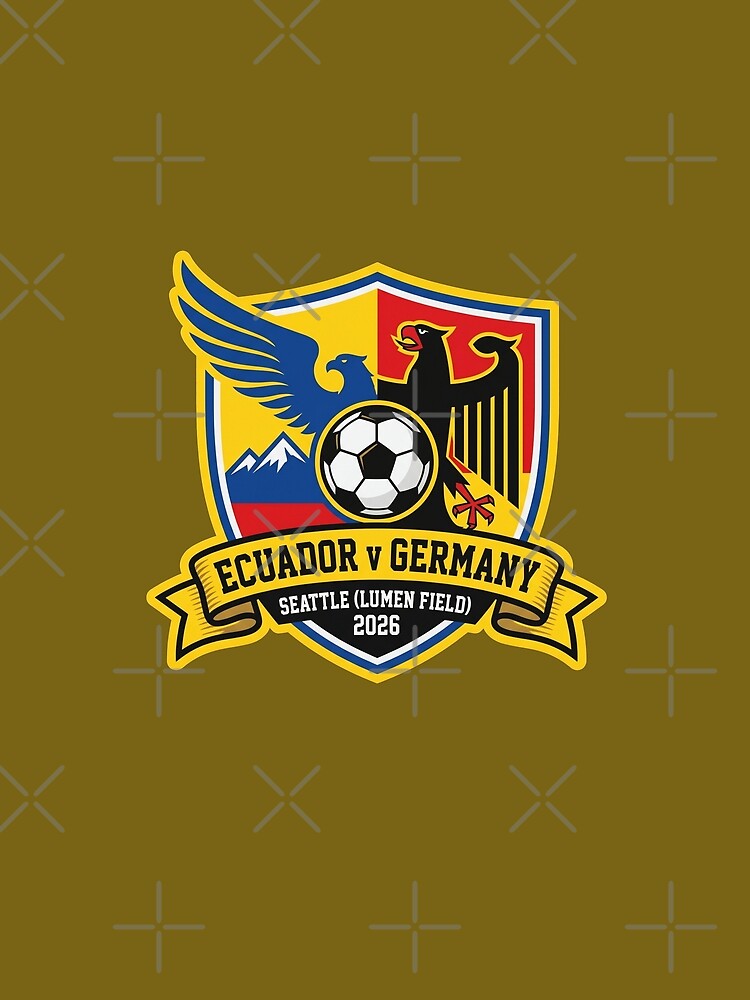 Ecuador Versus Germany Soccer Match Seattle 2026 Crest by Pride Emblem Prints