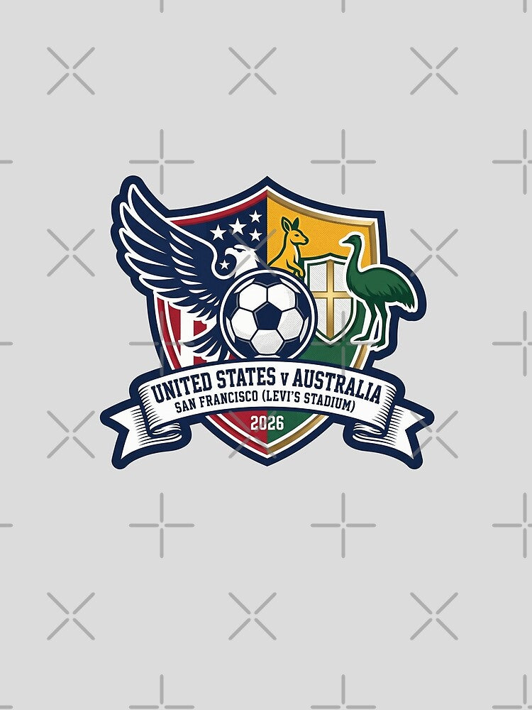 United States Australia Soccer Match 2026 Commemorative Crest by Pride Emblem Prints